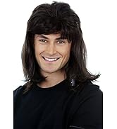 ALLAURA Compatible with Wayne's Wrld Wig — Waynes Black Mullet Wig 80 s Rocker Costume Men | 80's...