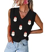 MARZXIN Women Sleeveless Sweater V Neck Casual 2024 Fall Knitted Chevron V Neck Sweater Vest Colo...