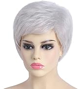 Short Silver White Wig,Old Lady Wigs Short Wig Ladies SYXLCYGG Curly Synthetic Older Womens Hair ...