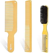 CGBARBER 3-Piece Metal Barber Set - Stainless Steel Comb and Brush for Men, Women, Salon Hair Cut...