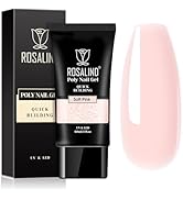 ROSALIND Pink Poly Nail Gel, 2 oz Soft Pink Poly Extension Gel for Nail Natural Builder Nail Gel ...