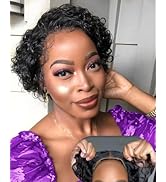 Pixie Cut Wig Human Hair 4X4 HD Lace Short Curly Wigs Wear and Go Glueless Wigs Pre Plucked Pre C...
