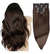 DIYOMO Hair Extensions Real Human Hair,Human Hair Clip In Extensions,Soft&Natural Human Hair Exte...