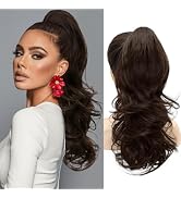 NAYOO Claw Clip Ponytail Extension Dark Brown 18