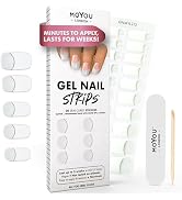 MOYOU LONDON Semi Cured Gel Nail Strips - 20 Pcs. Gel Nail Wraps for Salon-Quality Manicure - Wor...