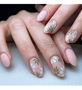 Short Press on Nails,BettyCora Matte Almond Nails 24 PCS Fake False Nail Tips with Nail Glue