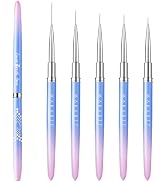 Makartt Nail Art Brushes Set: 5pcs Liner Brushes for Nail 7/9/11/15/25mm Thin Nail Art Design Bru...