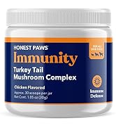 Honest Paws Dog Digestive and Immunity Booster – Turkey Tail Mushroom Blend - Shiitake, Reishi, M...