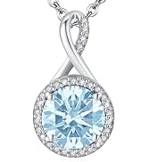LAVUMO Birthstone Necklaces for Women 925 Sterling Silver Infinity Pendant Necklace Gold Ladies F...