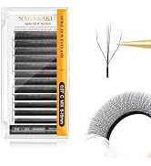 NAGARAKU Eyelash Extensions Cluster 3D W Shape Triple-core Volume Lashes Hand Woven Long Stem 0.0...