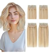 SEGOHAIR 4 Pcs Clip in Short Hair Extensions Real Human Hair Hairpiece 100% Remy Human Hair Toppe...