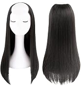 Synthetic U Part Wig Straight Hair Wigs for Black Women 20Inches U Shape Clip in Half Wigs Natura...