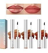 3PCS Peel Off Lip Liner, Light Brown/Dark Brown/Burgundy Long Lasting Lip Liner Stain,Matte Tatto...