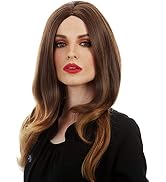 ALLAURA - Melania Trump Wig Long Brown Wavy Wigs Women Curly Hair Cosplay Full Wig