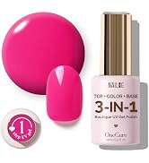 NAILOG OneCure Gel Nail Polish 12ml | Top Coat Color Gel Base 3-In-1 Formula Soak Off UV Gel Poli...