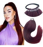 Kediciz Ponytail Extension Warp Around Pony Tail with Hair Tie 24inch Long Synthetic Yaki Straigh...