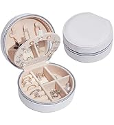 NuAngela Jewelry Box Small Travel Jewelry Bags Organizer,PU Leather Storage Display Case,Portable...