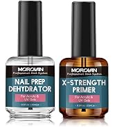 Morovan Nail Prep Dehydrate and Primer X-strength, No Burn Non Acid Nail Primer and Dehydrator fo...