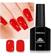 TOMICCA Red Gel Polish, Red Nail Polish Gel, Soak Off U V Red Nail Polish Quick Dry, Long Lasting...