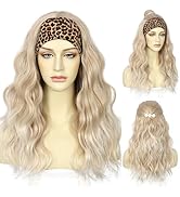 SAPPHIREWIGS Blonde Headband Wig Body Wave Synthetic Headband Wigs for Women Highlight Blonde wit...