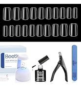 Beetles Easy Gel Tips Nail Extension Kit Short Square Pre-shaped False Nail Tips with 2 In 1 Nail...