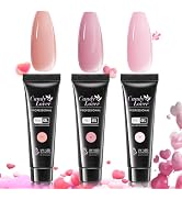 Candy Lover Poly Nail Gel, 3 Colors Nail Thickening Solution, Pink Poly Extension Gel Builder Nai...