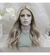 IMSTYLE As Blonde Lace Front Wig: T Part Pre Plucked As Blonde Highlight Wig, 22 Inches Synthetic...