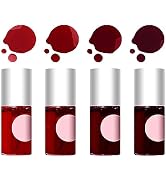 4 Pcs Fruit Lip Stain Set, Vivid Watery Lip Tint Lip Gloss, Plump Velvet Lip Tint Stain, Natural ...