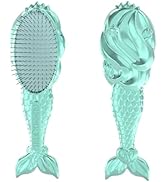 Glimmer Wish Mermaid Detangling Hair Brush for Kids - Anti Frizz and Anti Static - Soft and Long ...
