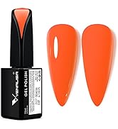 VENALISA 15ml Gel Nail Polish, Bright Orange Color Soak Off UV LED Spring Summer Nail Gel Polish ...