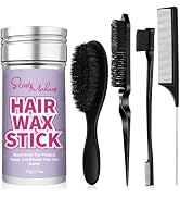 START MAKERS Hair Wax Stick and Slick Back Hair Brush Set for Women Kids Men 5PCS, with Edge Brus...