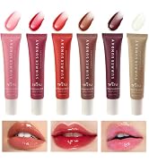 Bekoeen 6 Colors Hydrating Lip Gloss Lip Oil, Moisturizing Lip Balm Non-Sticky Tinted Lip Oil, Gl...