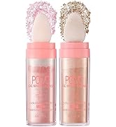 2 Pcs Fairy Highlight Makeup Stick, Polvo De Magic Hadas Patting Powder, Body Shimmer Face Blushe...