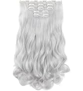 White Hair Extensions,HSPJHTM Clip in Hair Extensions for Women，Halloween hair extension 18