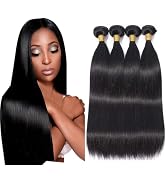 Human Hair Bundles 100% Unprocessed Brazilian Virgin Straight Bundles Human Hair 18 20 22 24 inch...