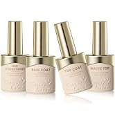 Candy Lover Gel Nail Polish Top and Base Coat 4pcs Gel Top Base Coat Matte Top Coat & Nail Streng...