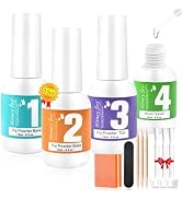 Honey Joy Dip Powder Liquid Set - 4pcs Nail Dip Liquid Set with Activator, Base Coat, Top Coat, a...