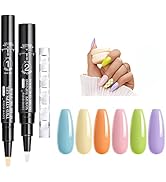 Love easy 2 IN 1 Gel Nail Polish Pen Set- Easy to Apply 6Color Spring Summer Pink Yellow Blue Gre...