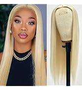 EVLYNN 613 Blonde Wig Long Straight Blonde Wig Lace Front Wigs for Women Heat Resistant Synthetic...
