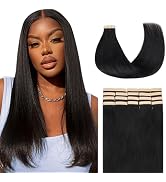 Lashey Tape in Hair Extensions Light Yaki Straight 20pcs 50g Tape in Hair Extensions Human Hair 1...