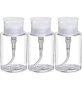 Pack of 3 Nail Polish Remover Pump Empty Dispenser Bottle for Alcohol, Acetone, Nail Polish and M...