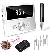 Ultrathin Nail Drill Set for Acrylic Nails Professional 35000RPM with Foot Pedal, LCD Display Man...