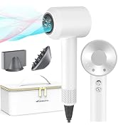 Hair Dryers, warmmama High Speed Brushless Motor 110000RPM Negative Ionic Blow Dryer for Fast Dry...