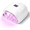 BIDUO Upgraded Professional Rechargeable UV LED Nail Lamp with 4 Timer Setting and Long Battery Life Nail Dryer, Fast Dry, Electroplated Glossy Inner Surface,White JC22-Pro