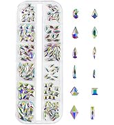Beadsland 120pcs Multi Shapes Crystal AB Flatback Rhinestones Kit, Glass Crystal Rhinestones for ...