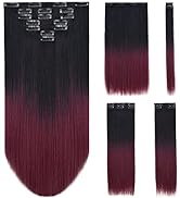 Burgundy Hair Extensions,Clip Hair Extension Straight 22