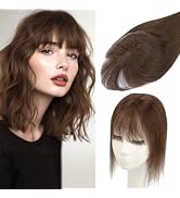 Rich Choices Hair Toppers for Women Real Human Hair 360°3D Clip in Bangs 100% Remy Human Toppers ...