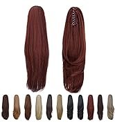 Clip in Ponytail,Clip Claw Auburn Ponytails Extension Straight 18