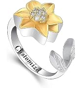 Sun Flower Cremation Jewelry Urn Ring for Ashes Stainless Steel Keepsake for Ashes Ring, Crematio...