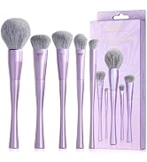 Jessup Makeup Brushes Face 5pcs, Premium Synthetic Make Up Brushes Set for Foundation Contour Blu...